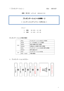 プレゼンテーションへの挑戦―2 （ コンテンツとデリバリーを考える ）