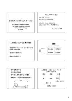 認知症の人とのコミュニケーション コミュニケーション