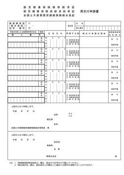 再交付申請書 - 全国土木建築国民健康保険組合