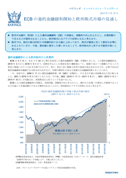 ECB の量的金融緩和開始と欧州株式市場の見通し（2015年3月16日）