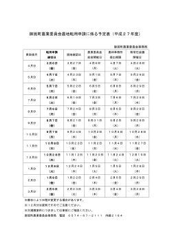 御嵩町農業委員会農地転用申請に係る予定表（平成27年度）