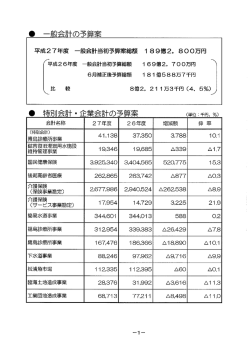 平成27年度予算（案）(PDF文書)
