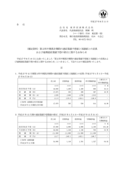 （補足資料）第2四半期累計期間の連結業績予想値と実績値との差異