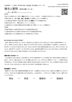 裸地 &rarr; 草原 &rarr; 陽樹林 &rarr; 陰樹林