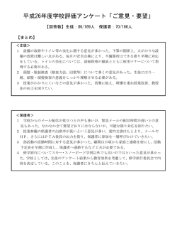H26年度学校評価アンケート意見・要望
