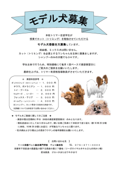 モデル犬登録大募集中！
