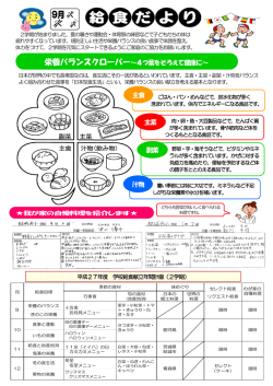 栄養バランスクローバー～4つ葉をそろえて健康に～ 主食 主菜