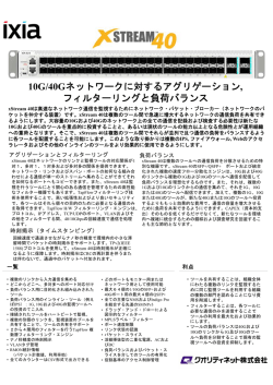 10G/40Gネットワークに対するアグリゲーション, フィルターリングと負荷