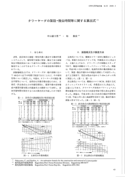 タワ-ャーダの架設・撤去時間等に関する算出式*ー