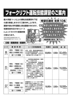 フォ・クリフト運転技能講習のご案内