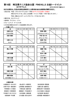 公認大会 8/26女Dドローを掲載しました。