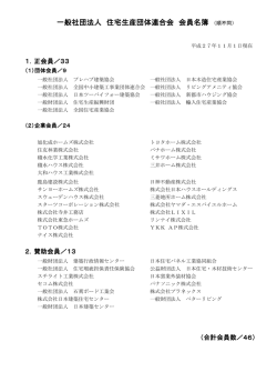 一般社団法人 住宅生産団体連合会 会員名簿 （順不同）