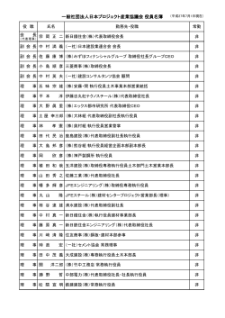 一般社団法人日本プロジェクト産業協議会 役員名簿