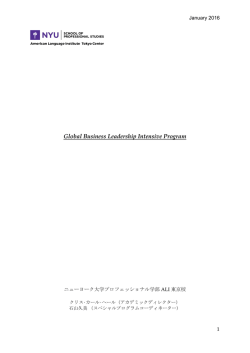 Global Business Leadership Intensive Program