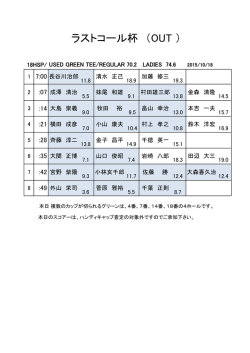 ラストコール杯 （OUT ）