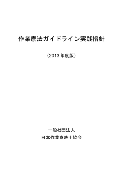 作業療法ガイドライン実践指針（2013年度版）