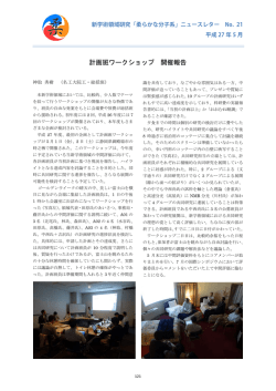 計画班ワークショップ 開催報告 - 新学術領域研究「柔らかな分子系」