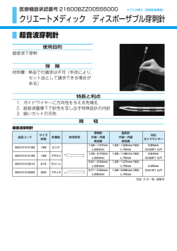クリエートメディック ディスポーザブル穿刺針