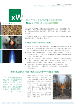 放射性セシウムで汚染された木材の Notar® ガス化法による
