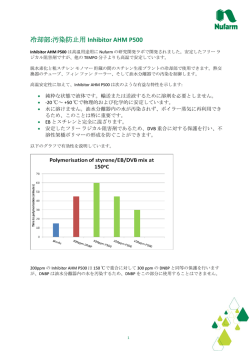 冷却部:汚染防止用 Inhibitor AHM P500
