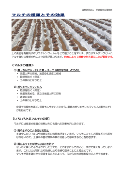 マルチの種類とその効果 - 公益財団法人尼崎緑化公園協会
