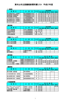 東村山市立図書館新聞所蔵リスト 平成27年度