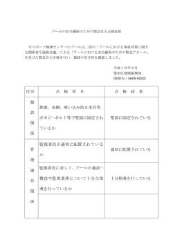 プールの安全について