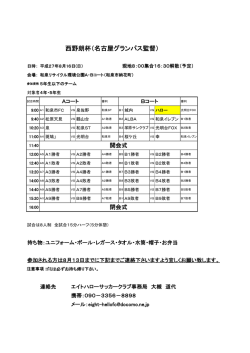 西野朗杯ご案内