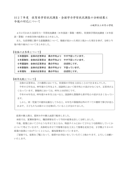 H27年度 佐賀県学習状況調査・全国学力学習状況調査の分析結果と