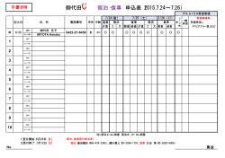 御代田C 宿泊・食事 申込表（2015.7.24∼7.26）