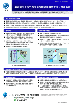 薬剤製造工程での洗浄水中の原料残留度合検出装置