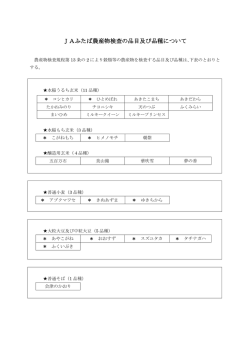 JAふたば農産物検査の品目及び品種について