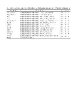 表5 最近の1年間に出願公表・品種登録された農研機構育成品種