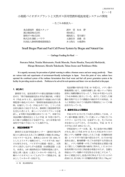 小規模ࡃイオガスプラントと天然ガス併用型燃料電池発電システムの開発