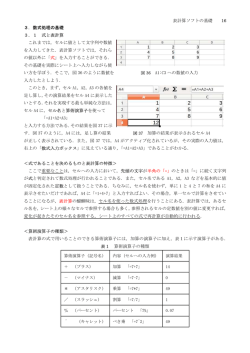 表計算ソフトの基礎（続き）（PDFファイル）