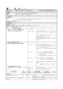 柴 ひ ろ（しば ひろ） 職名：教授 所属：発達教育学部