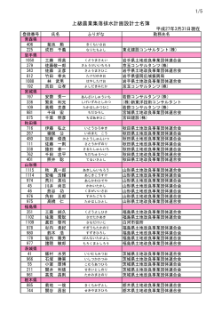 上級農業集落排水計画設計士名簿