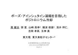 ボーズ・アインシュタイン凝縮を目指した ポジトロニウム冷却