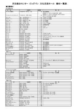 音響備品 - 河北総合センター ビッグバン