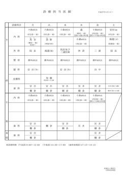 診 療 担 当 医 師