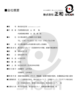 会 社 概 要