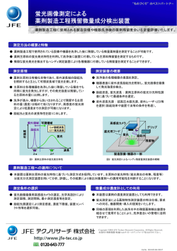 蛍光画像測定による 薬剤製造工程残留微量成分検出装置