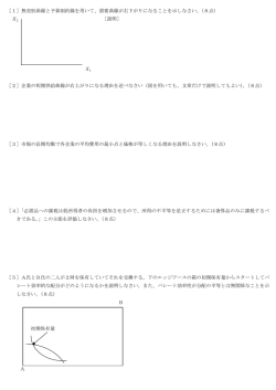 ［1］無差別曲線と予算制約線を用いて、需要曲線が右下がりになることを