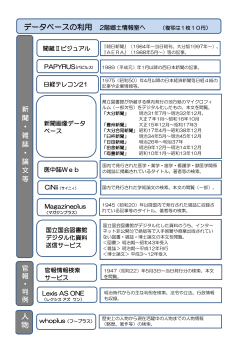 データベースの利用 2階郷土情報室へ 人 物