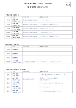 フルート部門 本選結果(PDF形式、233キロバイト)
