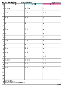 梅70 青梅車庫バス停 花小金井駅北口行 20 21 22 23 14 15 16 17 18