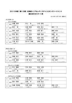 2015年度（第12回）北海道シニア＆レディスチャンピオンズトーナメント