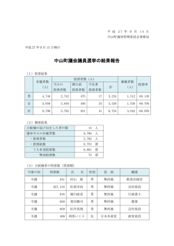 中山町議会議員選挙の結果報告