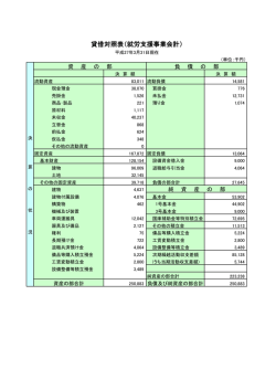 貸借対照表（就労支援事業会計）