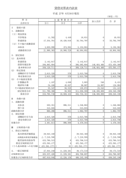 貸借対照表内訳表